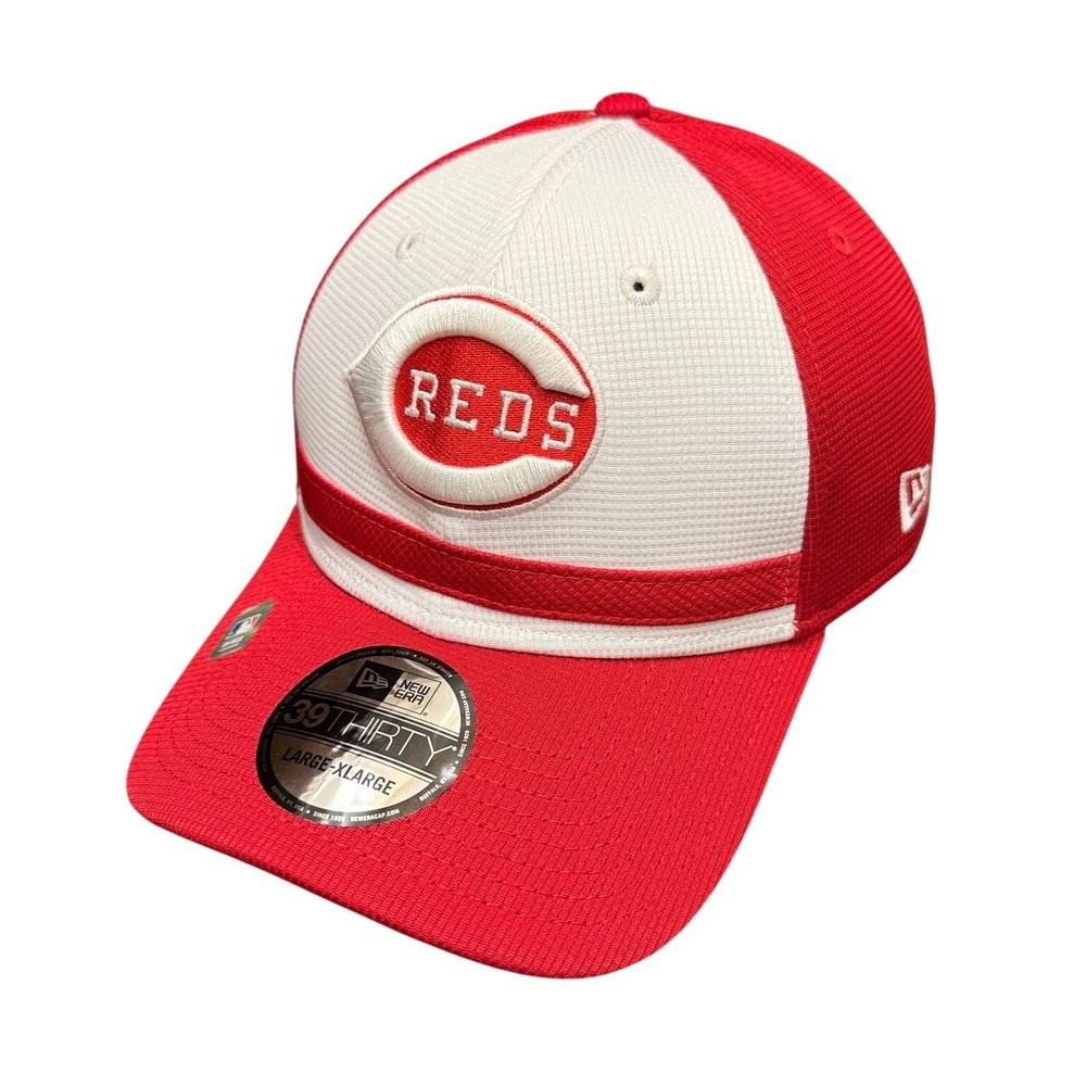 Cincinnati Reds New Era 39THIRTY Hat Cap Stretch Fit Large/XL‎ Red White New